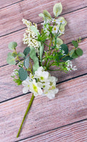 White Floral Stem,  Floral and Berry Pick,Summer/Fall Florals, Floral Supply,