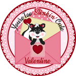 You're Too Stinkin Cute Valentine Sign, Valentines Sign, Skunk Sign, Polka Dot Sign, Hearts Sign, Metal Round Wreath Sign, Craft Embellishment