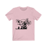 Piggie with flower Short Sleeve Tee