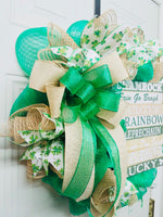 Shamrock Wreath, Irish Decor, Green Wreath, Leprechan Wreath, Wreath, St. Patrick's Wreath