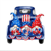 Patriotic Signs, Blue Truck Sign, Gnome Sign, Signs, Patriotic Gnome Sign, Home Decor, Metal Wreath Sign
