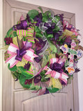 Spring Cross Wreath, Spring Wreath, Cross Wreath, Spring Decor, Home Decor