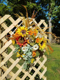 Sunflower Tobacco Basket, Fall Home Decor, Sunflower Decor, Fall Wreath