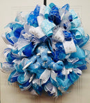 Elephant Wreath, Winter Wreath, Snowflake Wreath, Blue Winter Wreath, Wreath