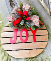 Joy Door Hanger/Stand, Christmas Wood Door Hanger, Winter Standr, Rustic Farmhouse Christmas Decor, Krazy Mazie Kreations