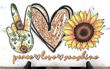 Peace Love Sunshine Sign, Sunflower Sign, Square Metal Wreath Signs, Wreath Center, Craft Embellishment